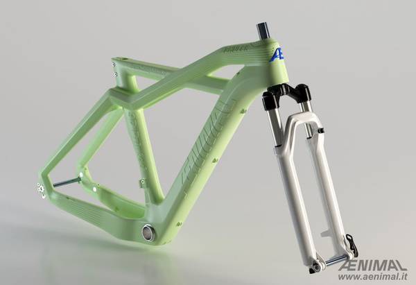 Bici con telaio stampato in 3D da materiali green